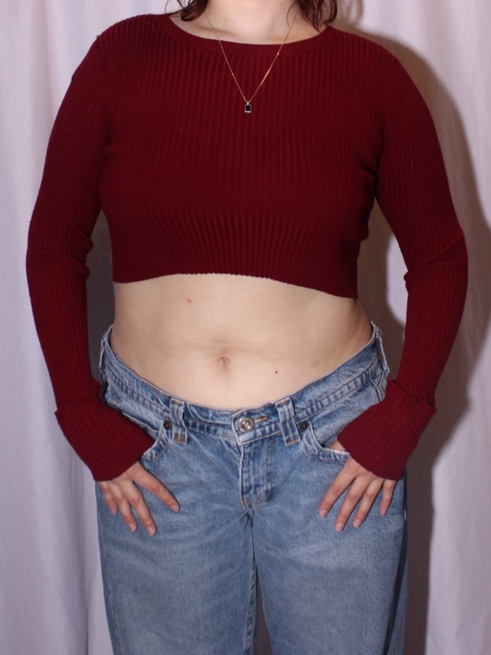 Forever 21 maroon cropped sweater